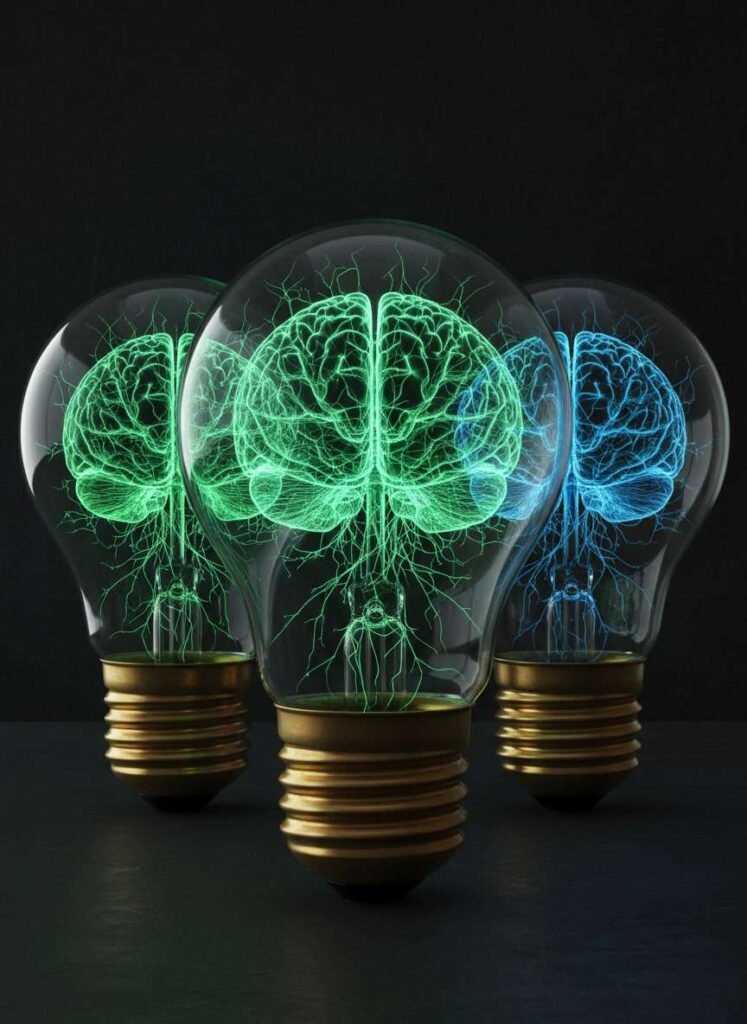 gemini 2.5 flash image a four side by side overlapping hyper realistic traditional light bulbs standing 0 1